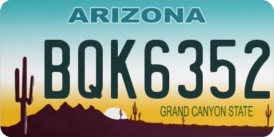 AZ license plate BQK6352