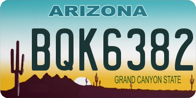 AZ license plate BQK6382