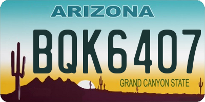AZ license plate BQK6407