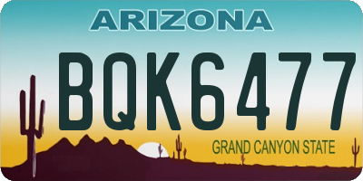 AZ license plate BQK6477