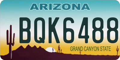 AZ license plate BQK6488
