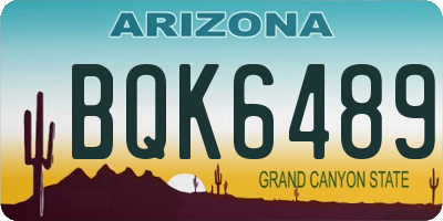 AZ license plate BQK6489