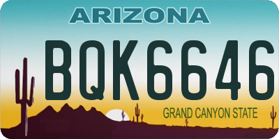 AZ license plate BQK6646
