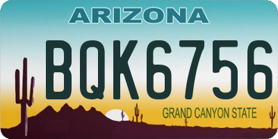 AZ license plate BQK6756