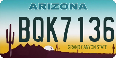 AZ license plate BQK7136