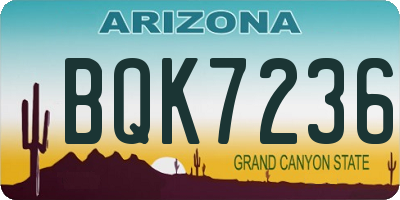 AZ license plate BQK7236
