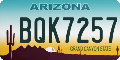 AZ license plate BQK7257
