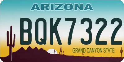 AZ license plate BQK7322