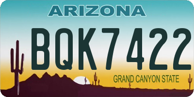 AZ license plate BQK7422