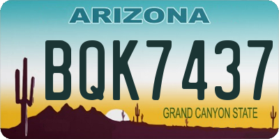 AZ license plate BQK7437