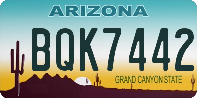 AZ license plate BQK7442