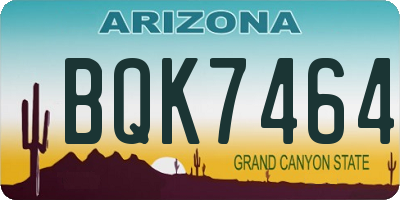 AZ license plate BQK7464
