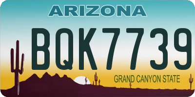 AZ license plate BQK7739