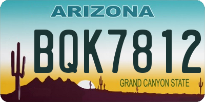 AZ license plate BQK7812