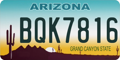 AZ license plate BQK7816