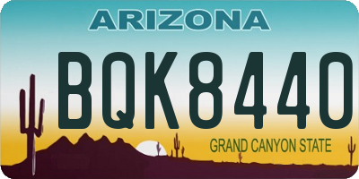 AZ license plate BQK8440