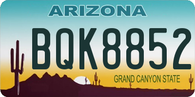 AZ license plate BQK8852
