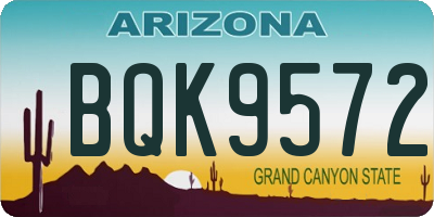 AZ license plate BQK9572