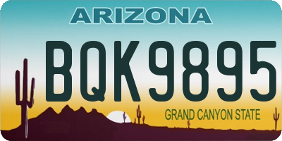 AZ license plate BQK9895