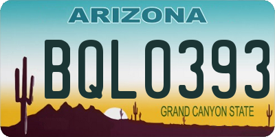 AZ license plate BQL0393