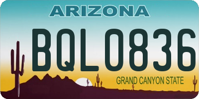 AZ license plate BQL0836