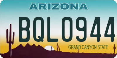 AZ license plate BQL0944