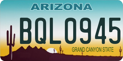 AZ license plate BQL0945
