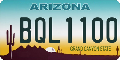 AZ license plate BQL1100