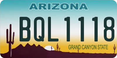 AZ license plate BQL1118