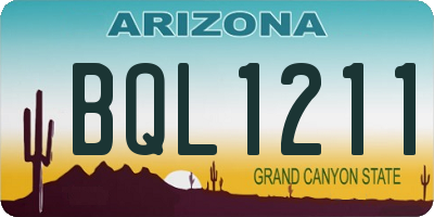 AZ license plate BQL1211