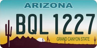 AZ license plate BQL1227