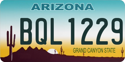 AZ license plate BQL1229