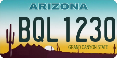 AZ license plate BQL1230