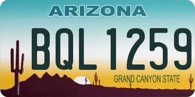 AZ license plate BQL1259