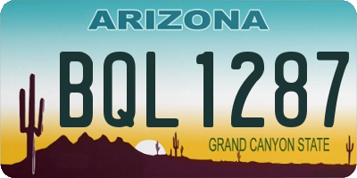 AZ license plate BQL1287
