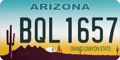 AZ license plate BQL1657