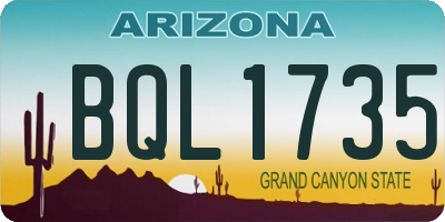 AZ license plate BQL1735