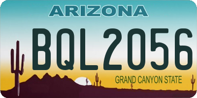 AZ license plate BQL2056