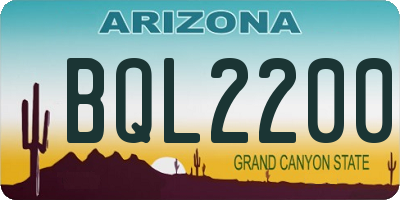 AZ license plate BQL2200