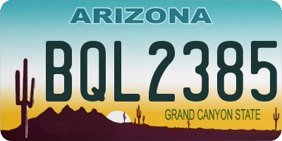 AZ license plate BQL2385