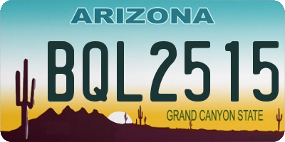 AZ license plate BQL2515