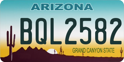 AZ license plate BQL2582