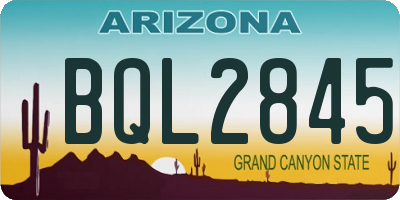 AZ license plate BQL2845