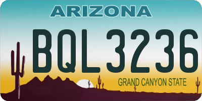 AZ license plate BQL3236
