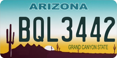 AZ license plate BQL3442