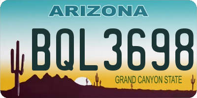 AZ license plate BQL3698