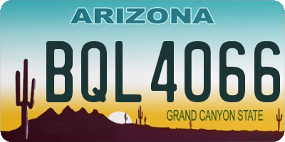 AZ license plate BQL4066