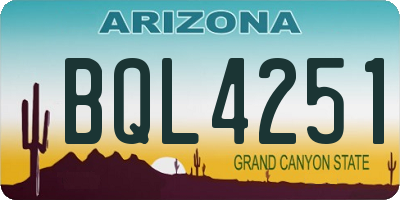 AZ license plate BQL4251