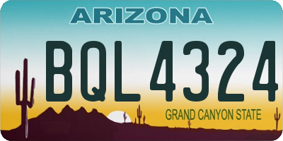 AZ license plate BQL4324