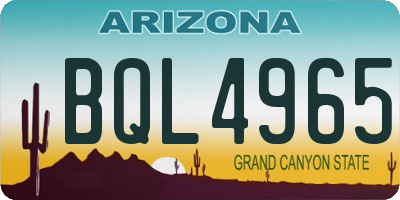 AZ license plate BQL4965